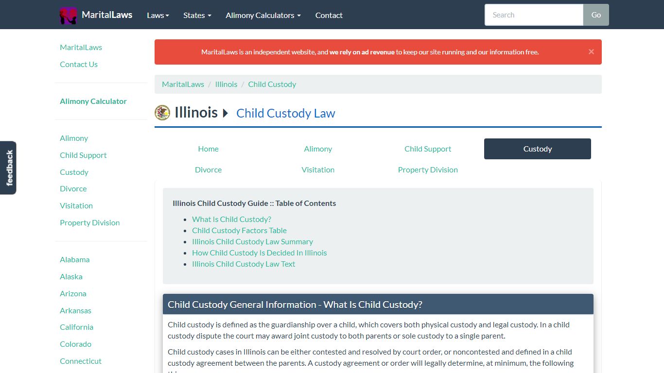 Illinois Custody Laws - Child Custody Determination, Factors, and More